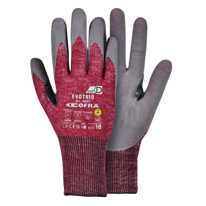 GUANTE COFRA EVOTRIO UHMWPE MICRONITRILO FOAM-NYLON ESD