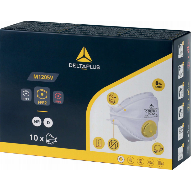 MASCARILLA PLEGABLE M1205V FFP2+V+D CON VALVULA [CAJA 10U]