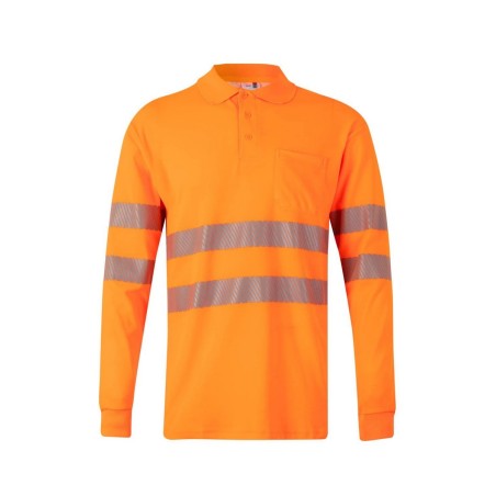 POLO HI-VIZ POLYCOTTON 150G MONOCOLOR CI-SEG M.LARGA