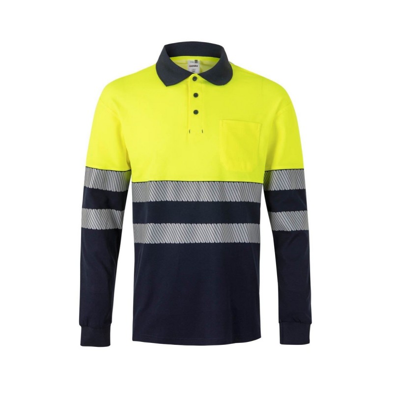 POLO HI-VIZ POLYCOTTON 150G COMBI CI-SEG M.LARGA