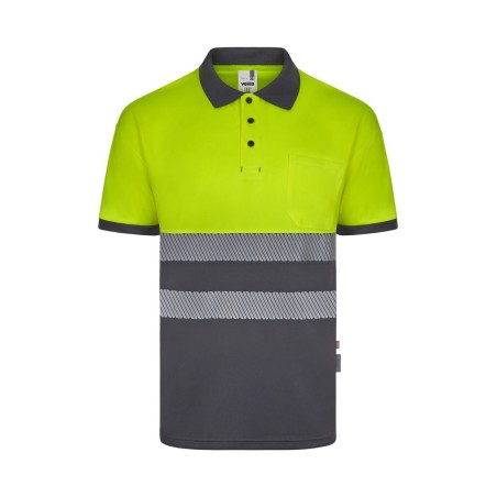 POLO HI-VIZ PES RECICLADO 140G COMBI CI-SEG M.CORTA