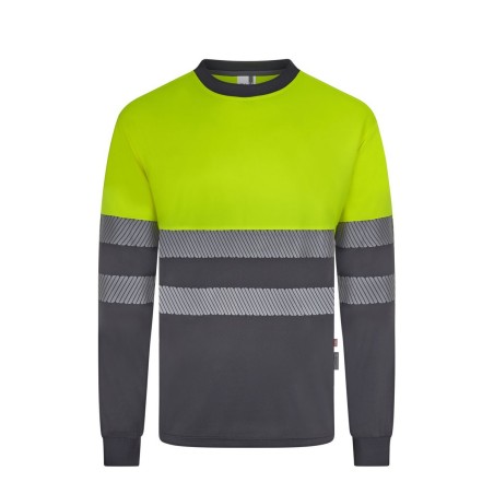 CAMISETA HI-VIZ PES RECICLADO 140G COMBI CI-SEG M.LARGA