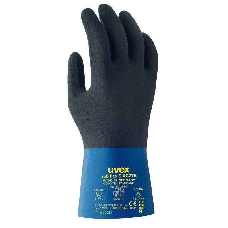 GUANTE UVEX RUBIFLEX S XG27B NBR+XGRIP 0.40MM 27CM