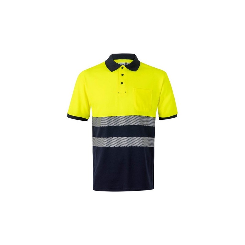 POLO HI-VIZ POLYCOTTON 150G COMBI CI-SEG M.CORTA
